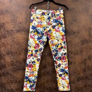 NWT Those Days Floral Vibrant Skinny Straight Leg Denim Jeans